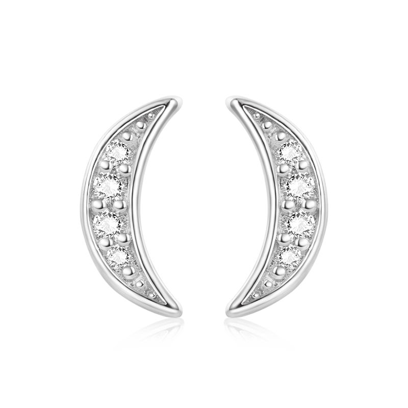 Half Crescent Moon Earrings
