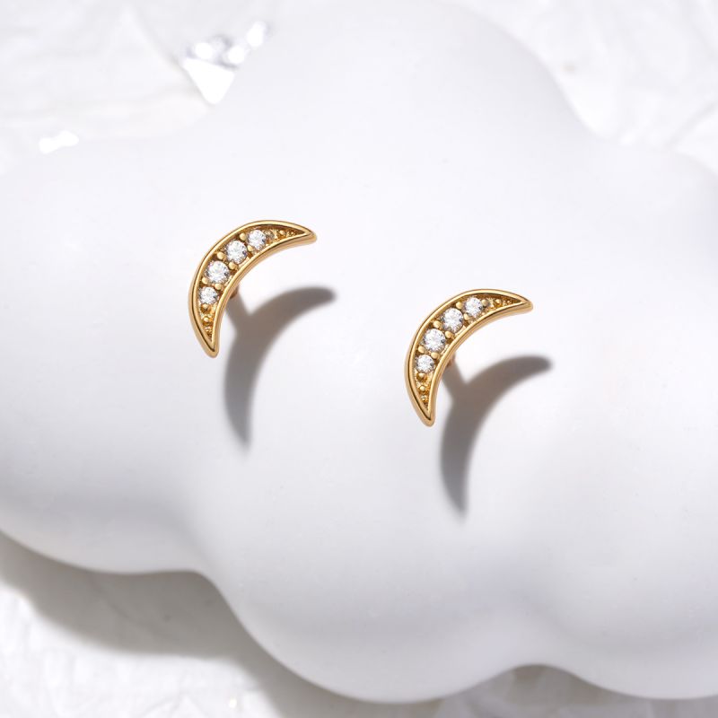 Half Crescent Moon Earrings
