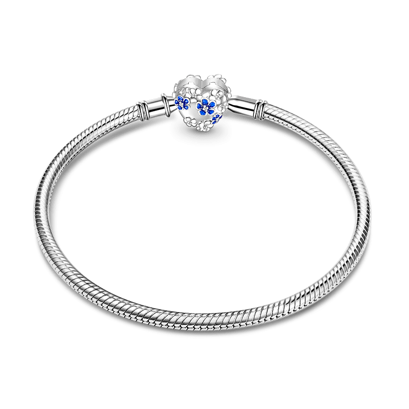Blue Flowers Engravable Basic Bracelet
