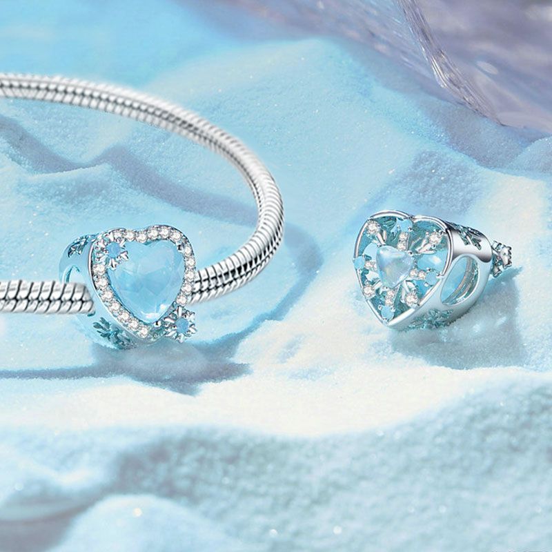 Love Heart Snowflake Charm