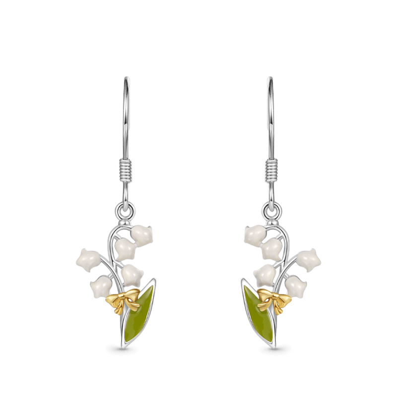Lily of the Valley Flower Dangle Earrings