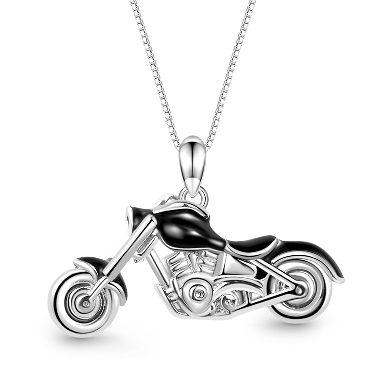 Black Motorcycle Necklace