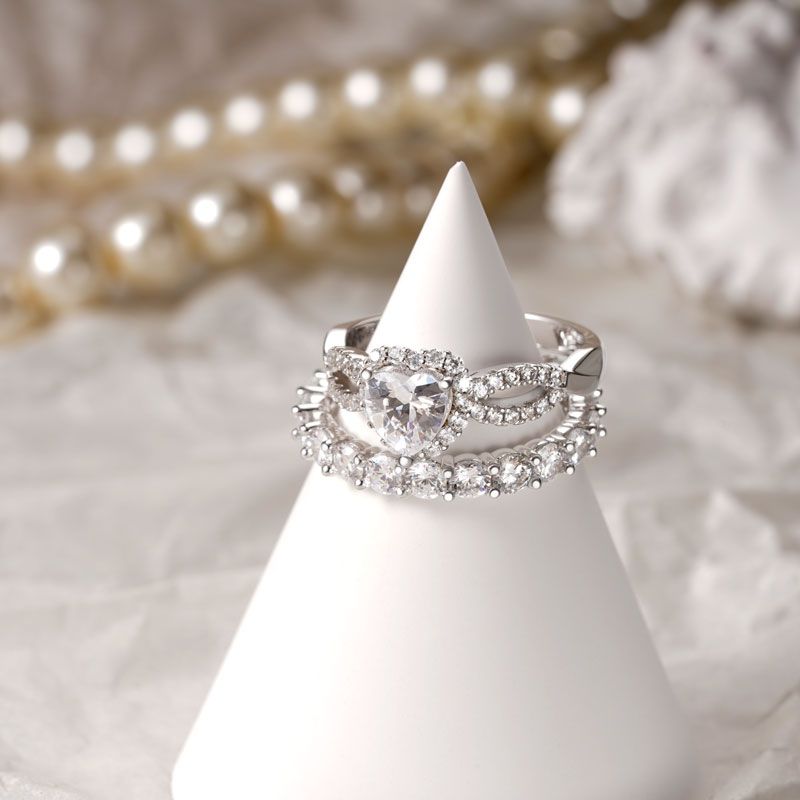 Heart Cut Ring Set