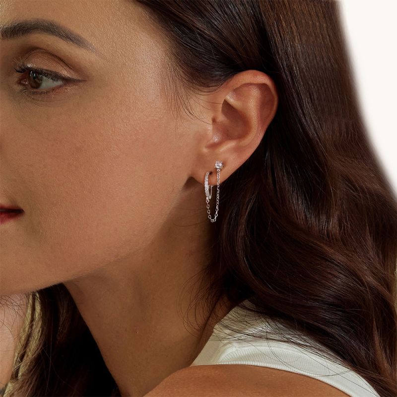 Chain Threader Hoop Earring