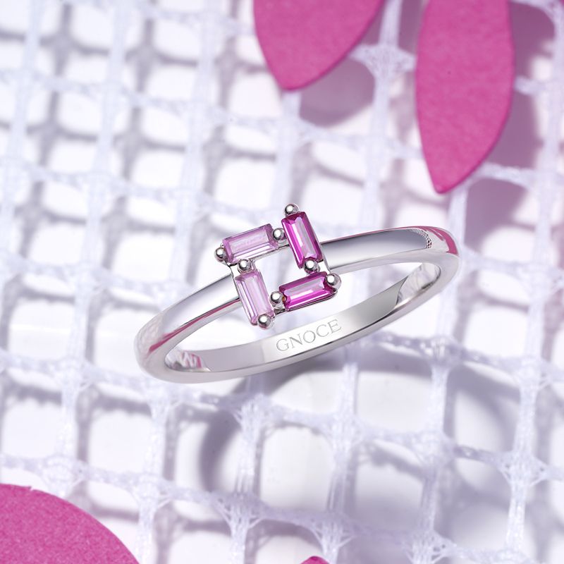 Rectangular Pink Ring