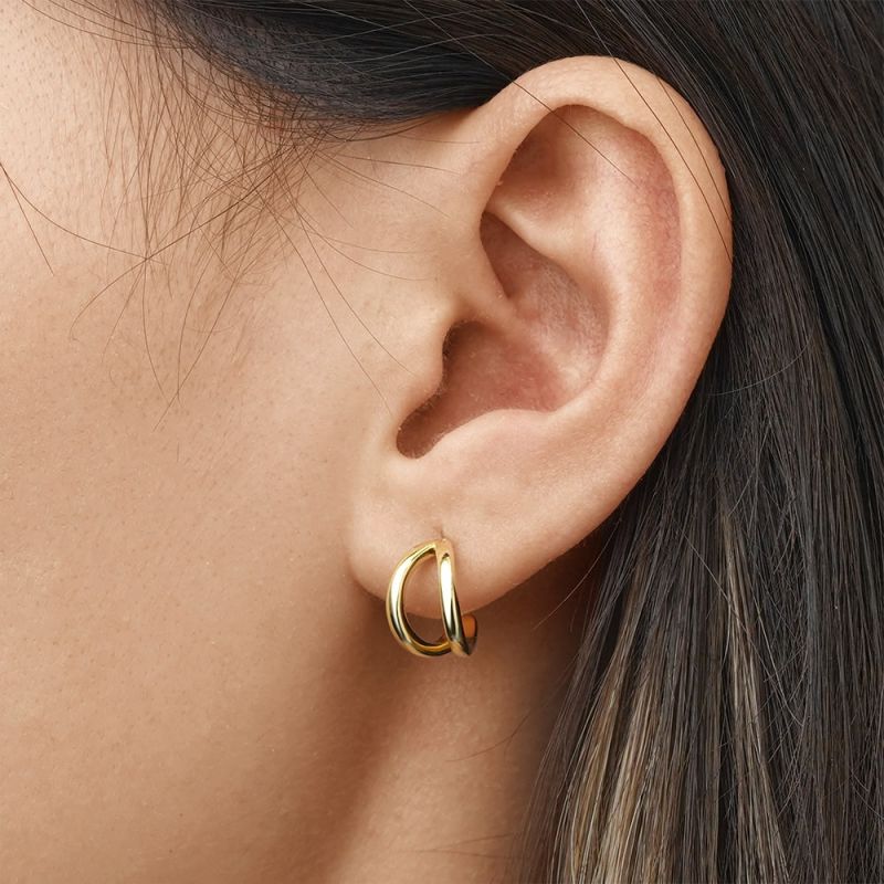 Gold Double Hoop Earrings