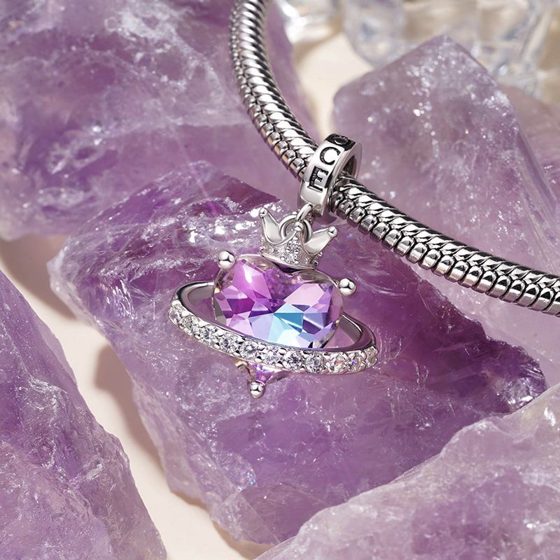 Planet Crown Heart Pendant