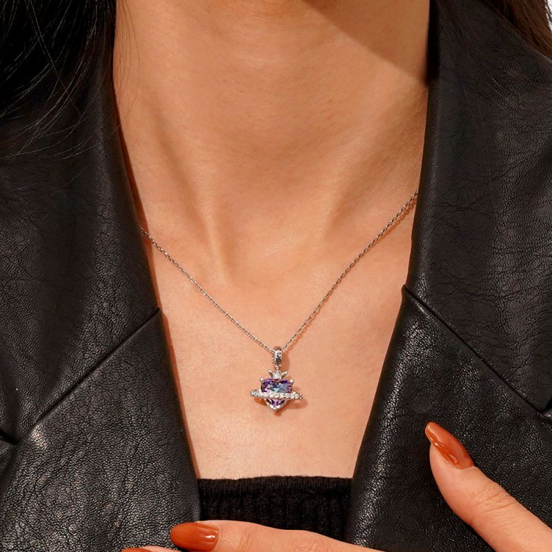 Planet Crown Heart Pendant