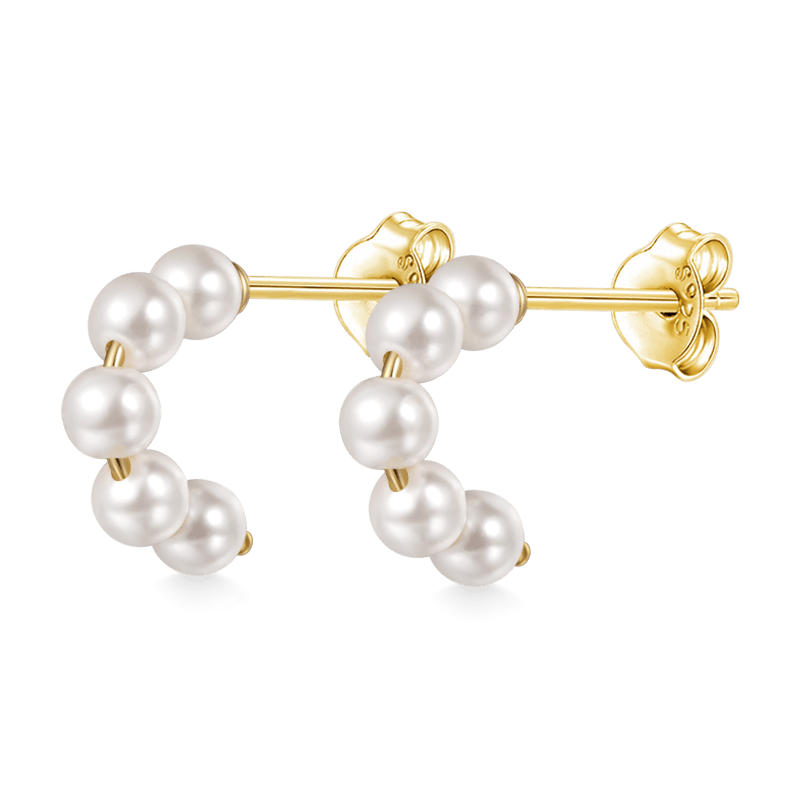 Pearl Open Hoop Earrings