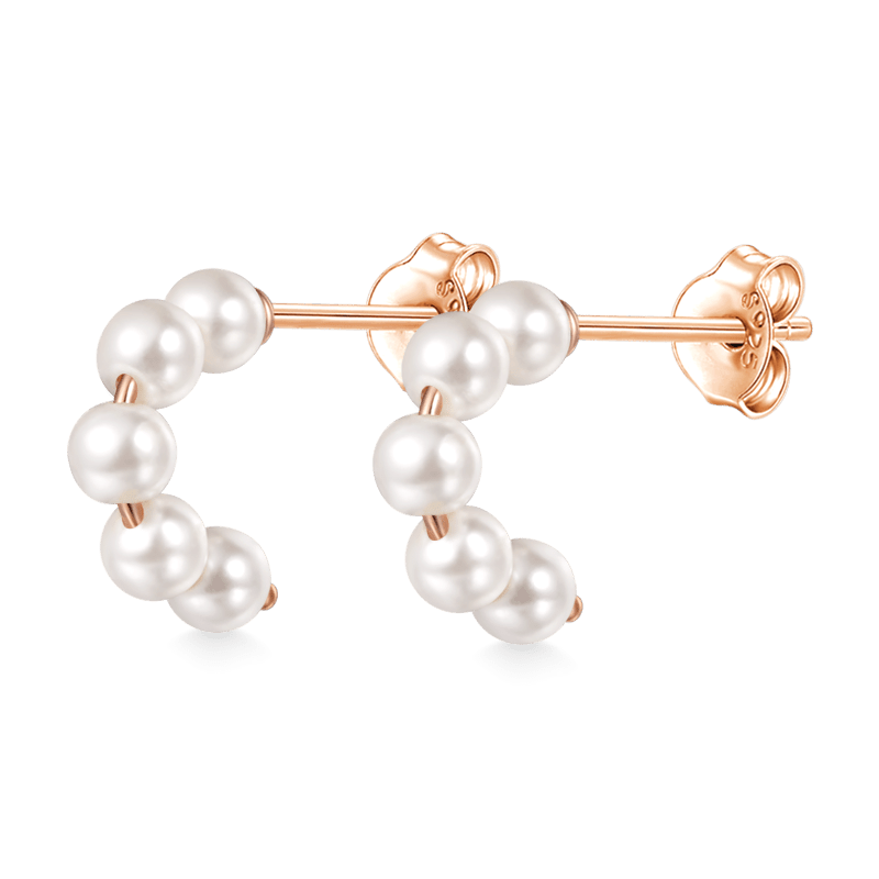 Pearl Open Hoop Earrings