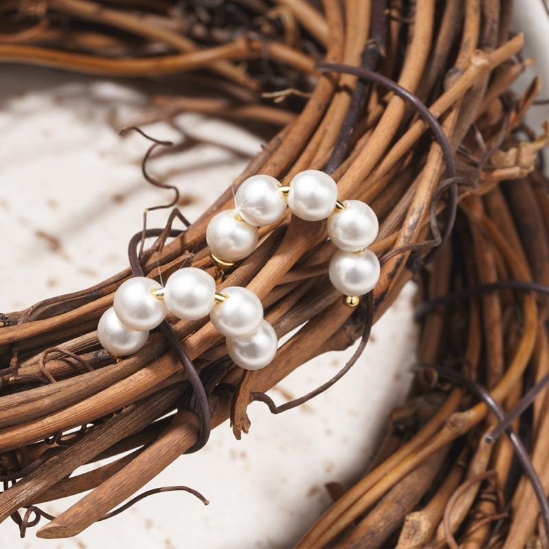 Pearl Open Hoop Earrings