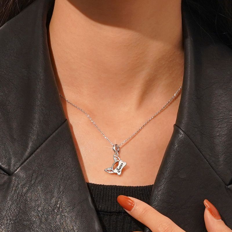 Engravable Pet Ears Pendant