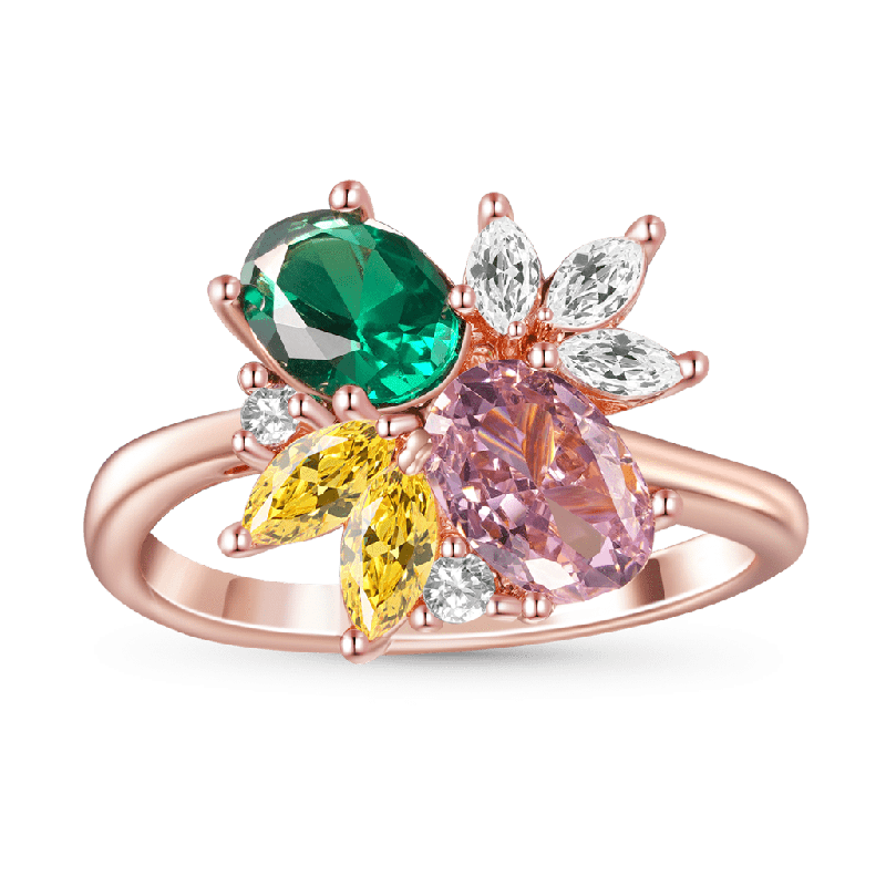 Rose Gold Tone Flower Ring