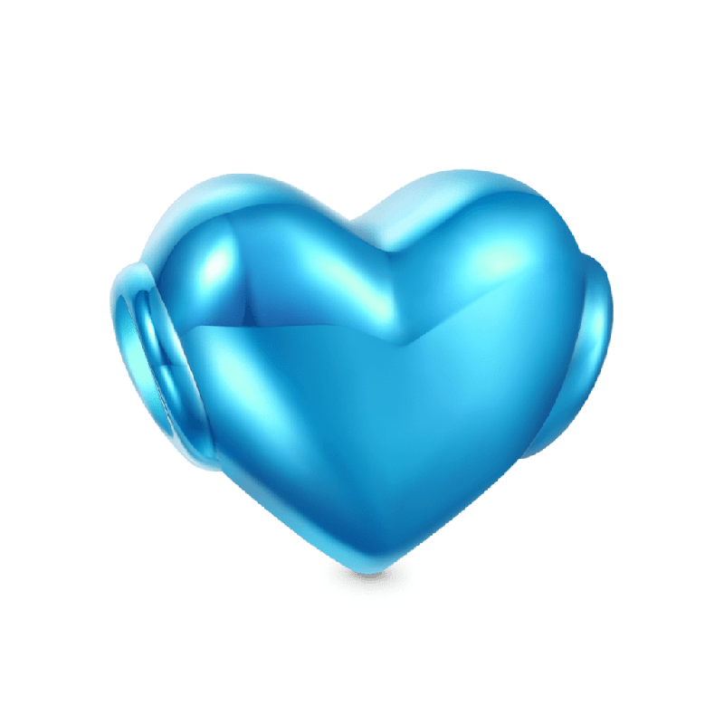 Sea Blue Candy Heart Charm