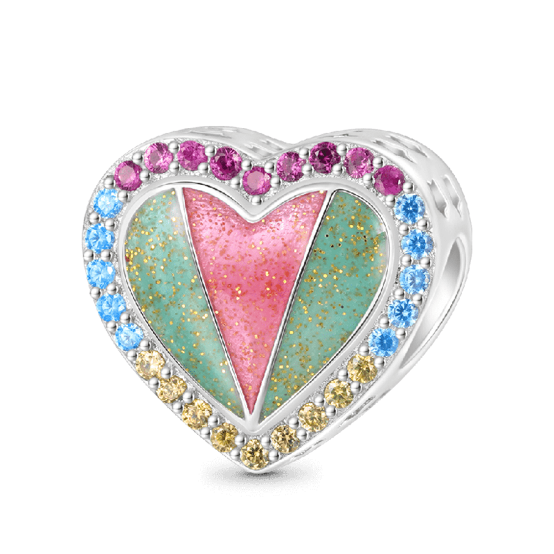 Back to School Heart Charm