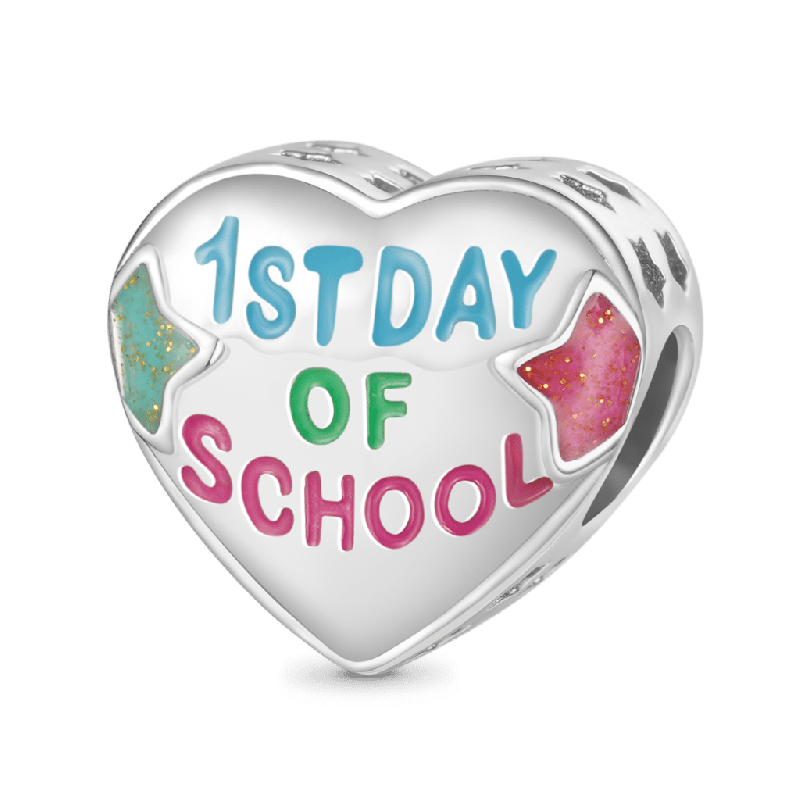 Back to School Heart Charm