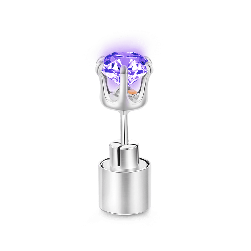 Purple Light-up Stud Earring