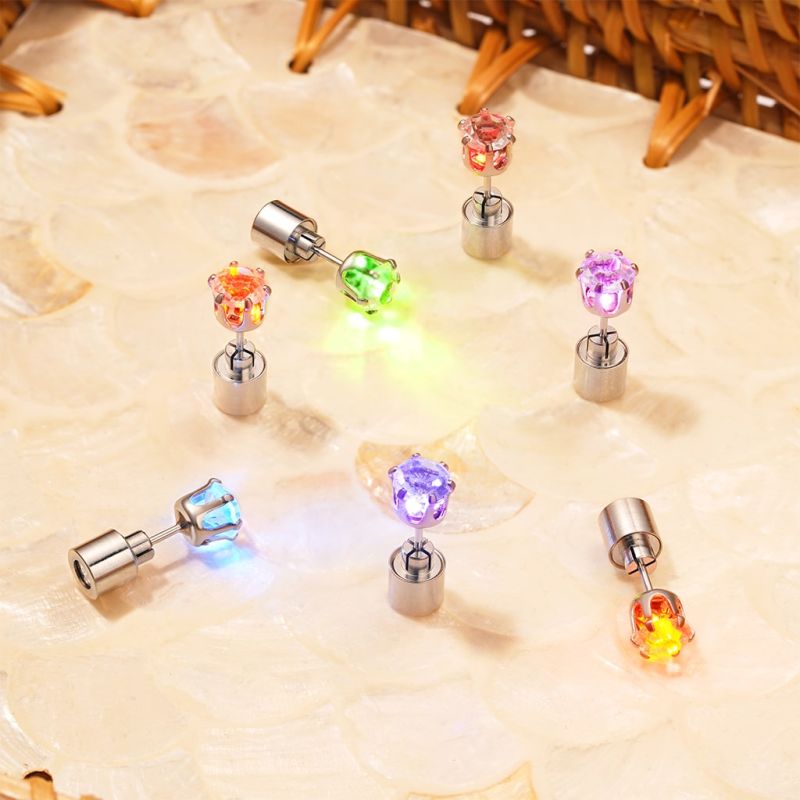 Orange Light-up Stud Earring