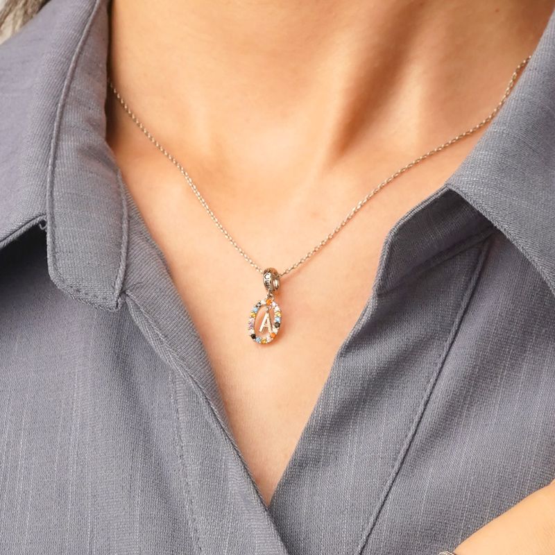 Personalized Initial Letter Color Pendant
