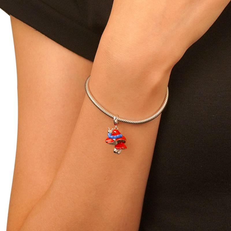 Red Mushroom Caterpillar Pendant