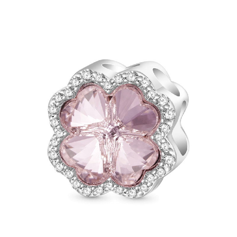 Pink Four-leaf Clover Charm