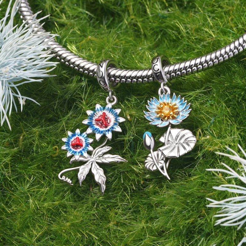 Blue Egyptian Water Lily Pendant