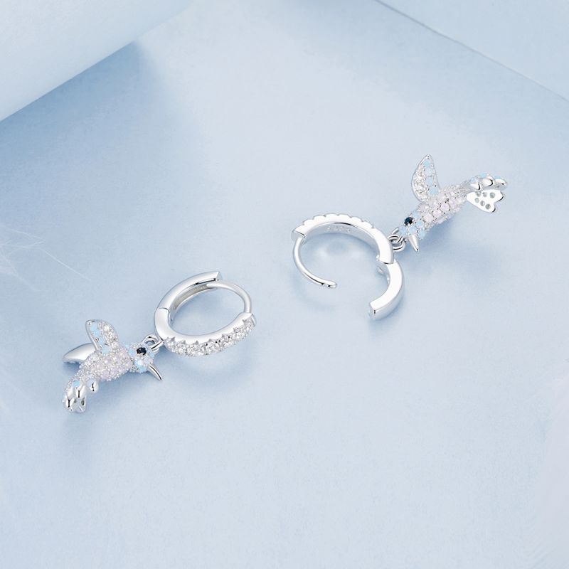 Diamond-encrusted Bird Earrings