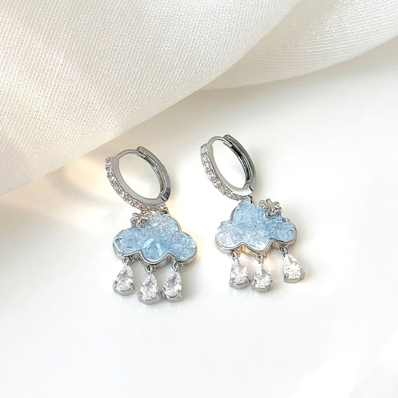 Cloud Tassel Stud Earrings