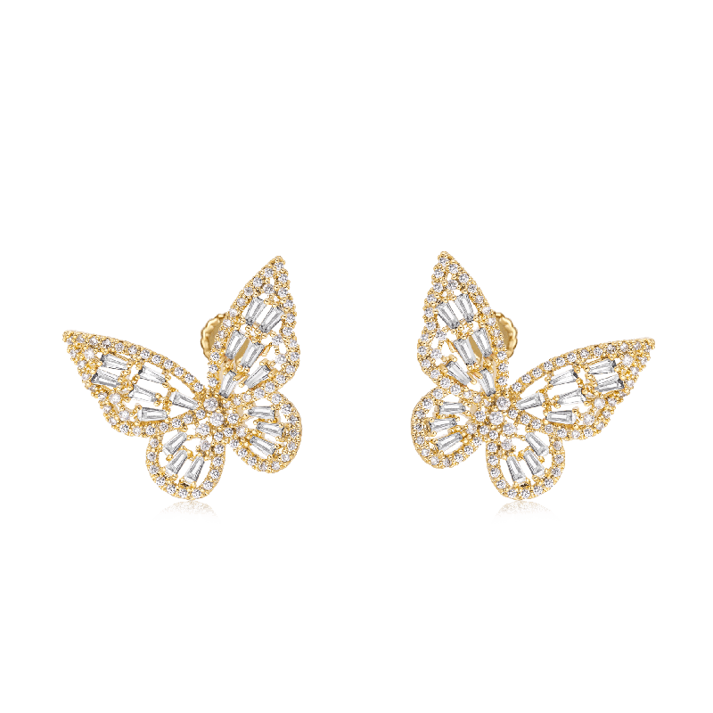 Shiny Butterfly Ear Clips