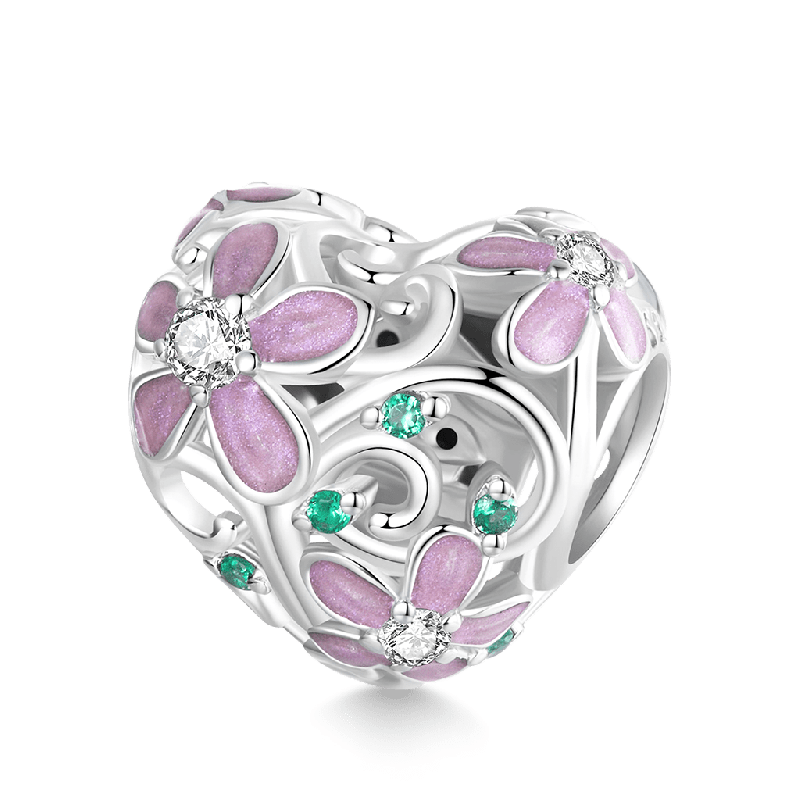 Heart Flower Vine Charm