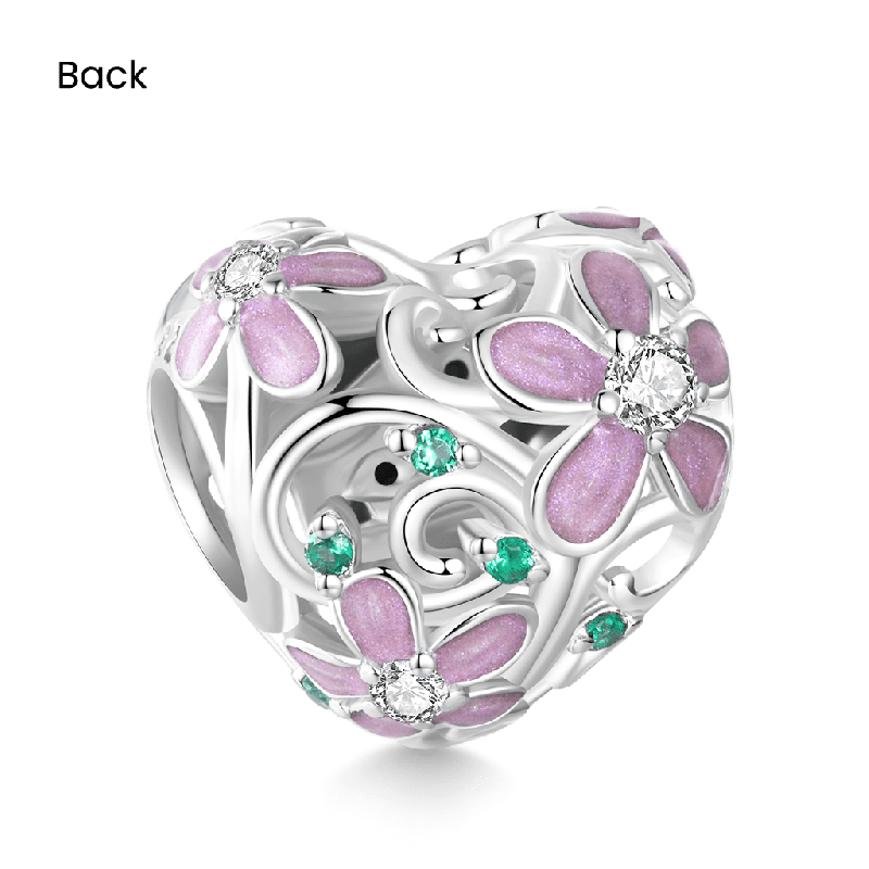 Heart Flower Vine Charm