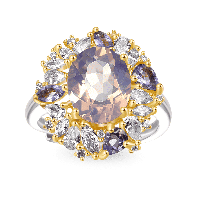 Lavender Oval-cut Amethyst Ring