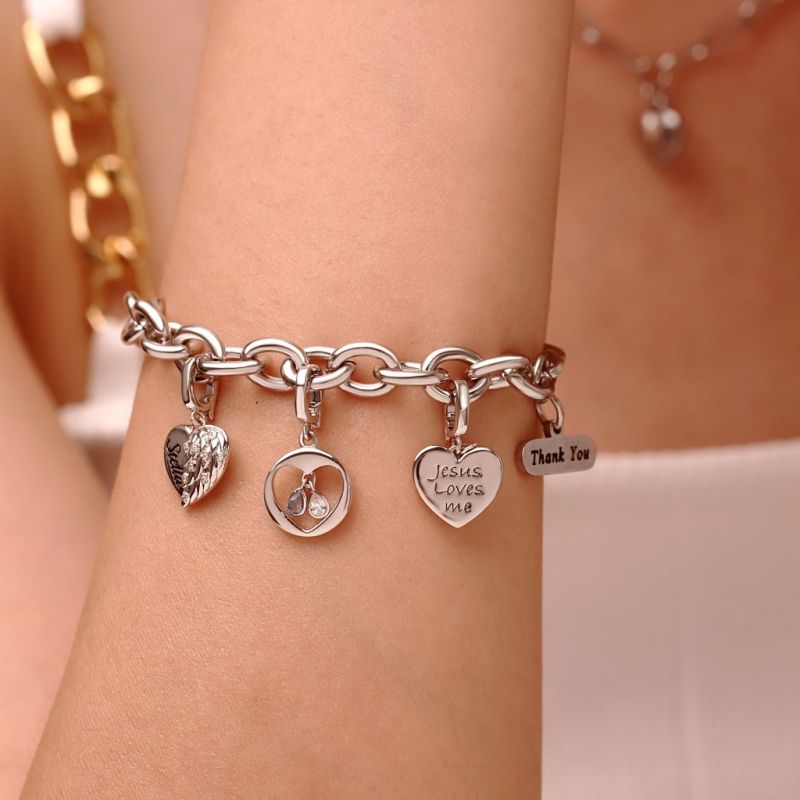 Pear Birthstone Clasp Clusters Charm
