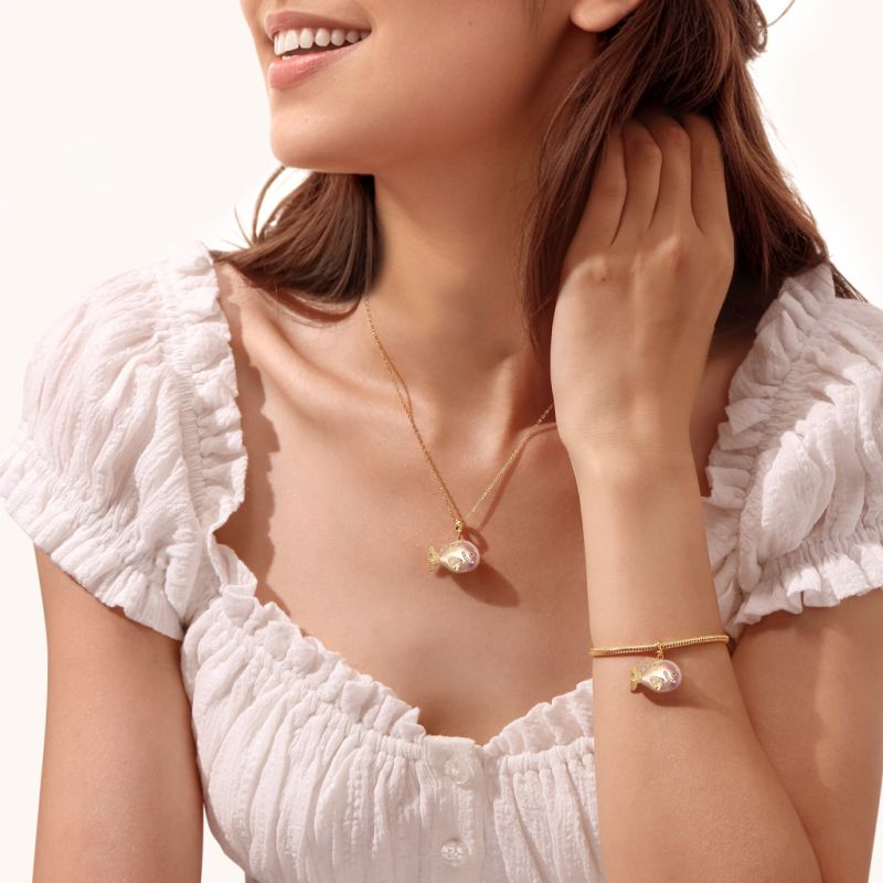 Vintage Fish Baroque Pearl Pendant