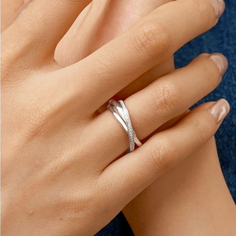 Trinity CZ Birthstone Eternity Rings