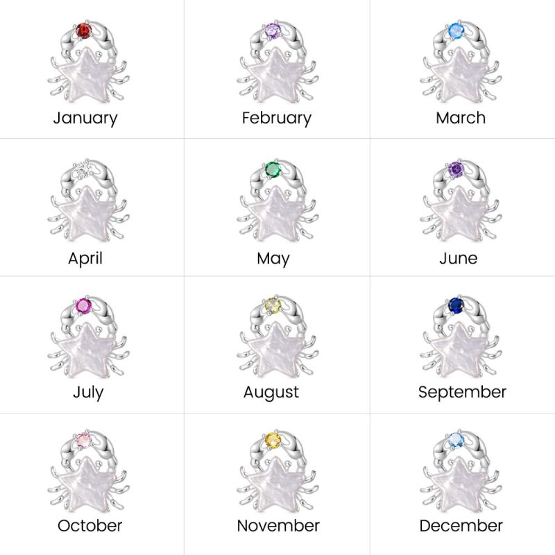 Pearl Crab Star Birthstone Stopper