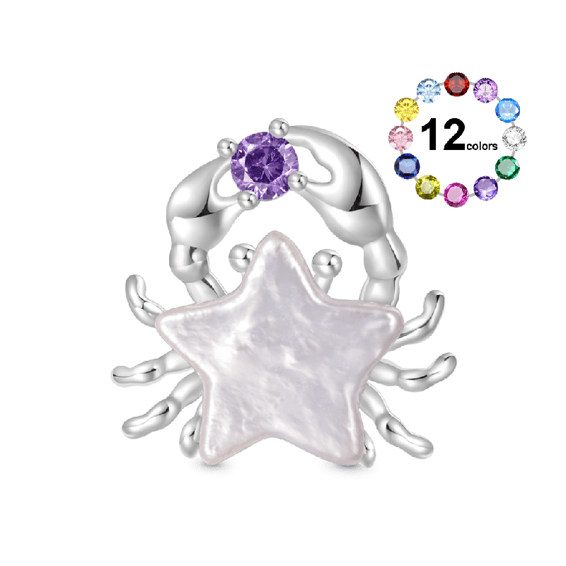 Pearl Crab Star Birthstone Stopper