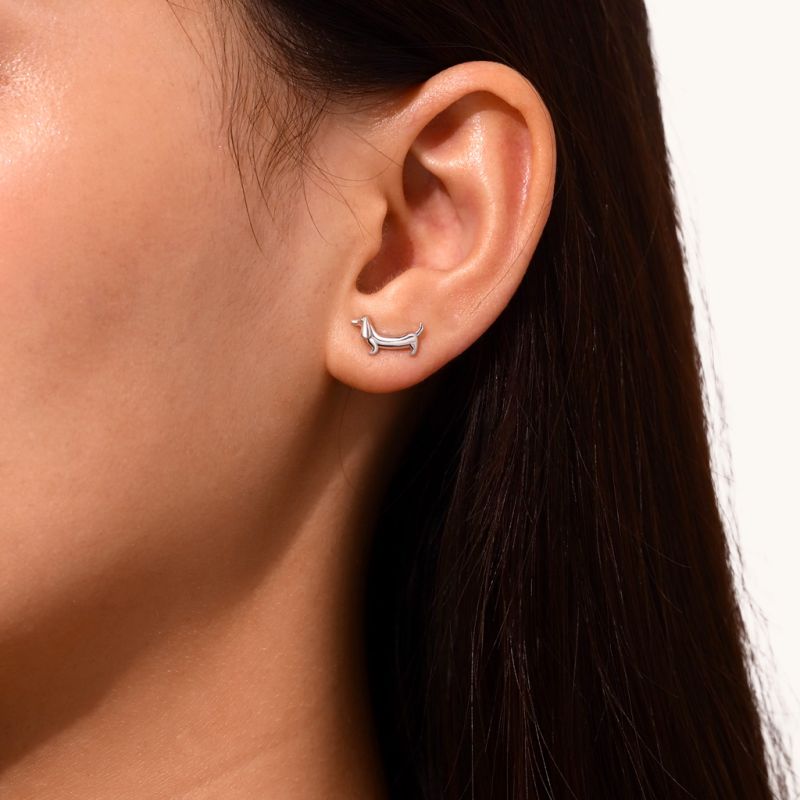 Dachshund Dog Stud Earrings
