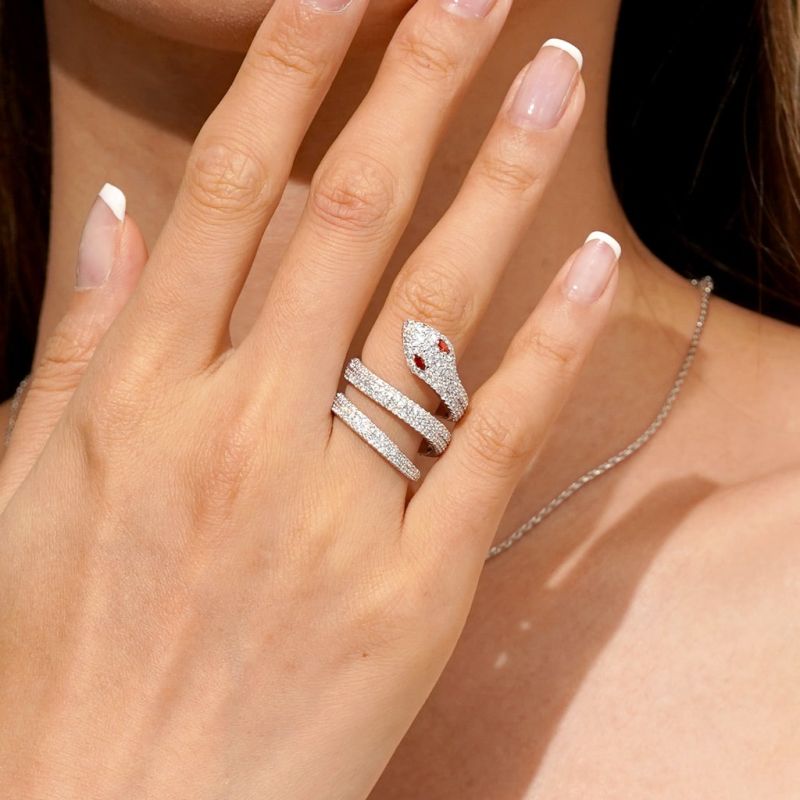 Diamond Pave Snake Wrap Ring