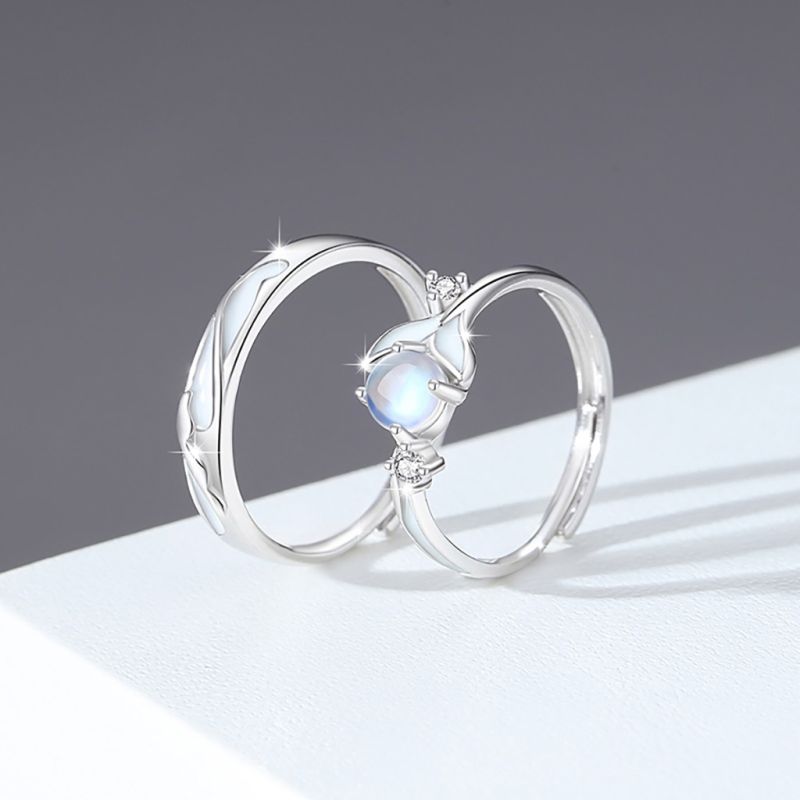 Glowing Band Moonstone Mens Band