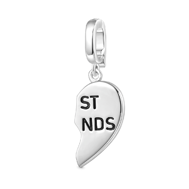 Best Friend Right Heart Clasp Charm