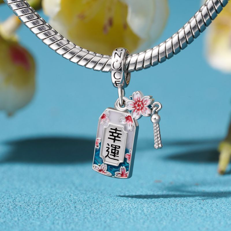 Lucky Ukiyo-e Cherry Blossom Pendant