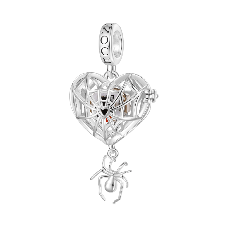 Wireless LED Glow Spider Web Love Pendant