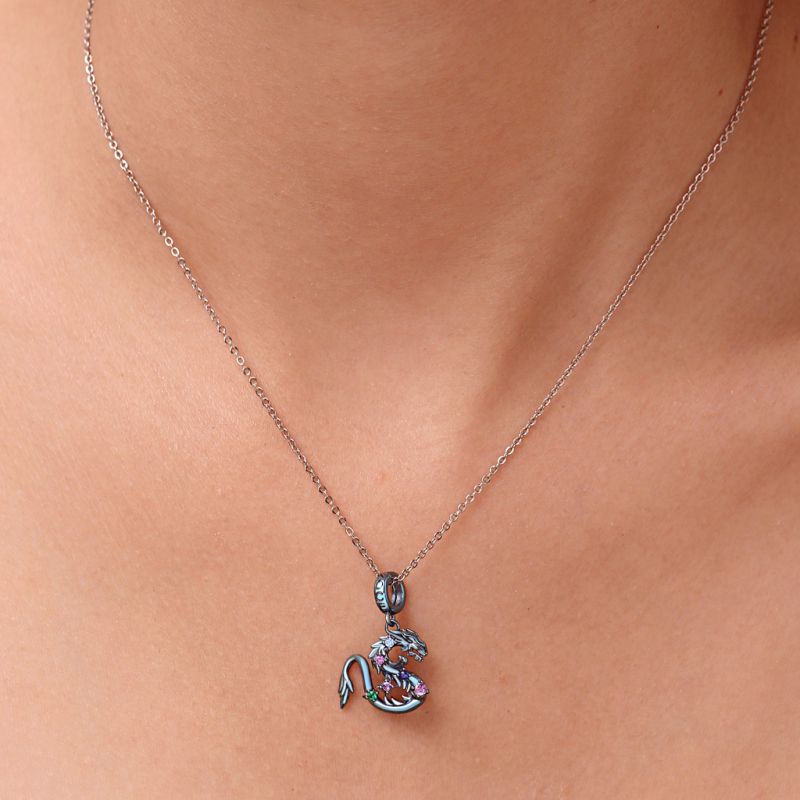 Blue Candy Dragon Zodiac Pendant