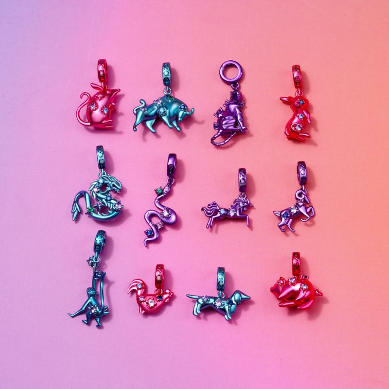 Blue Candy Dragon Zodiac Pendant