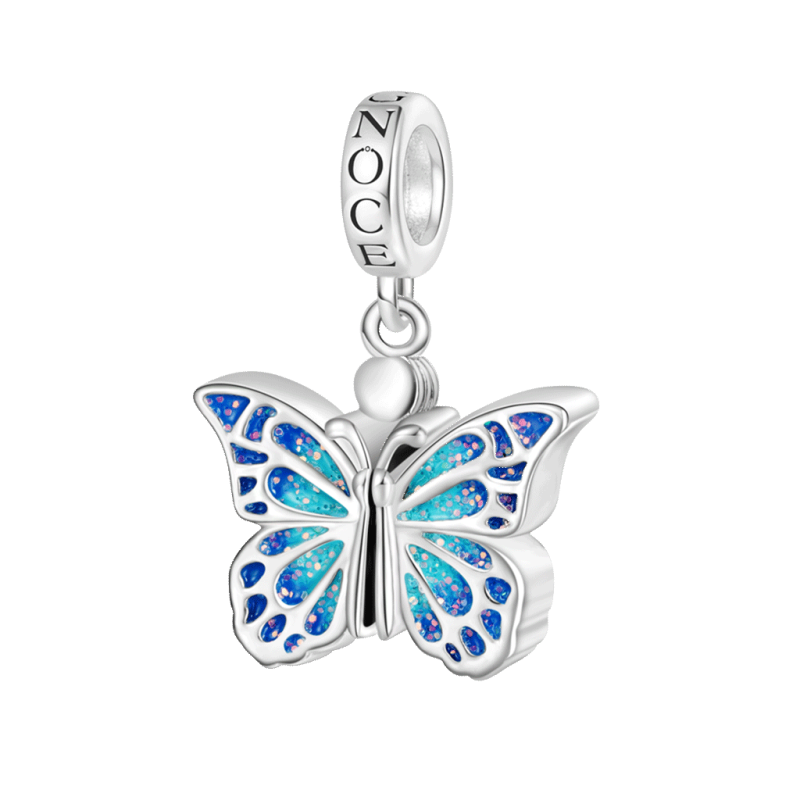Blue Butterfly Vibrating Wings Pendant