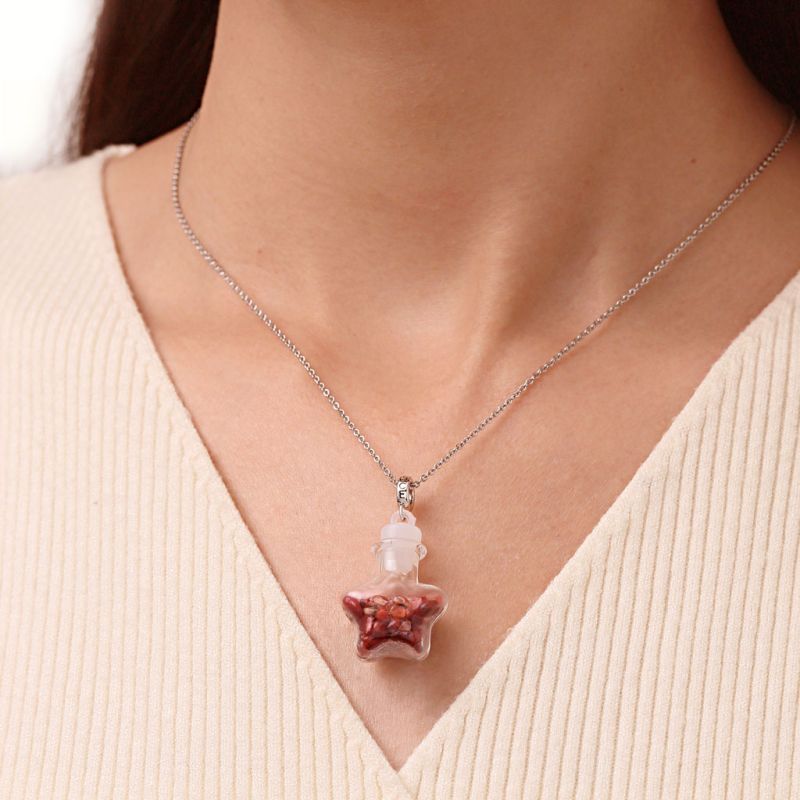 Red Crystal Glass Bottle Pendant