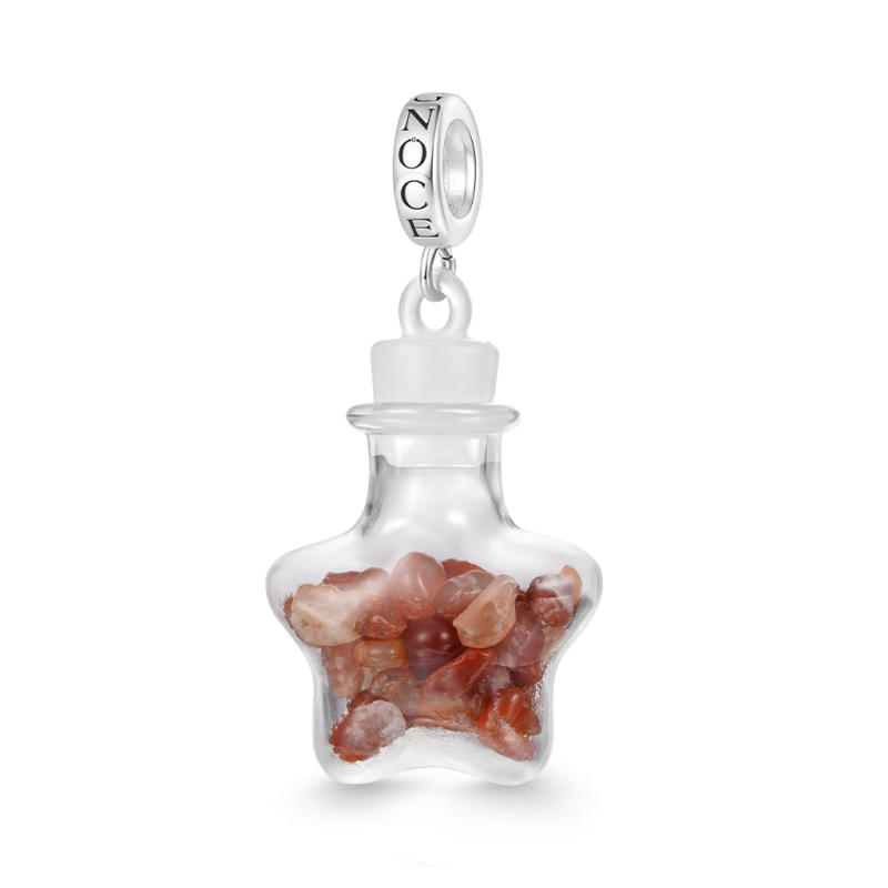 Red Crystal Glass Bottle Pendant