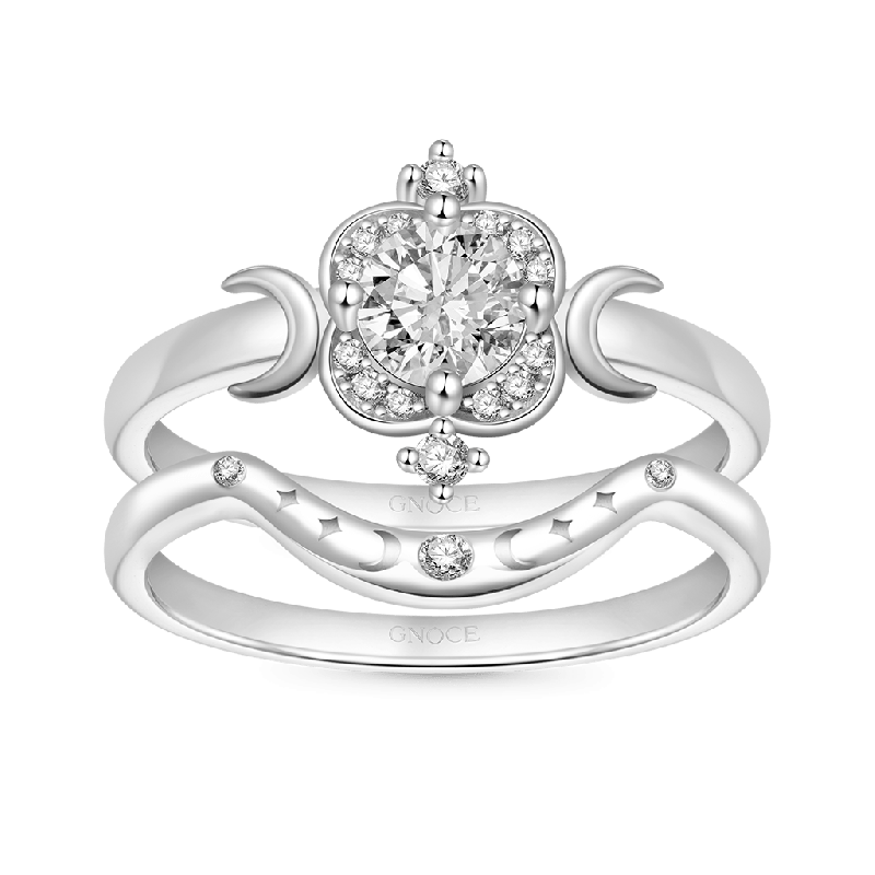 Moon and Star Stackable Rings