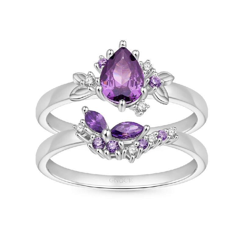 Purple Butterfly Stackable Rings